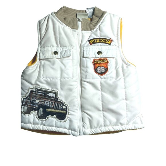 Little Rebels Other - Little Rebels Off Road Outdoor Adventure Jeep Vest Kids White Quilted
